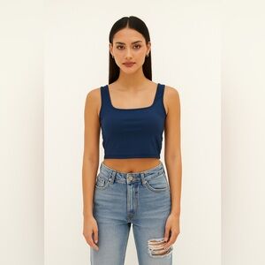 Navy Blue Women's Crop Top